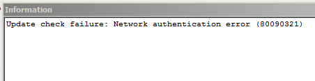 Network authentication error